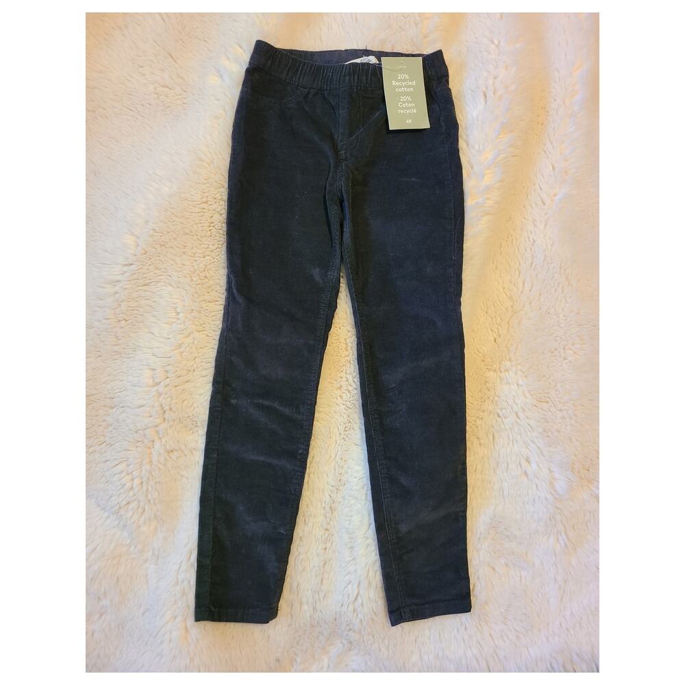 H&M Girl's Black corduroy pull on skinny pants sz 6x